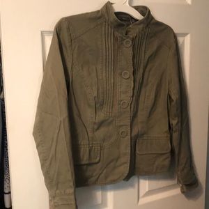 Apt. 9 army green jacket with lace accents-M